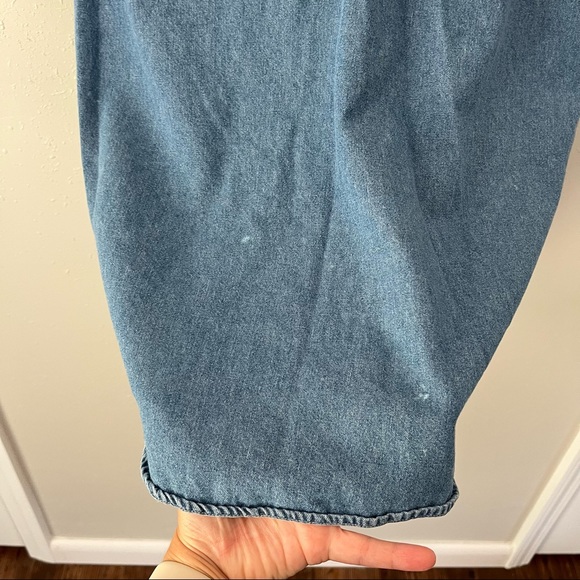 Let’s Quizz Again New York Noah’s Ark Embroidery Blue Jean Button Down Sz Medium - Picture 9 of 10